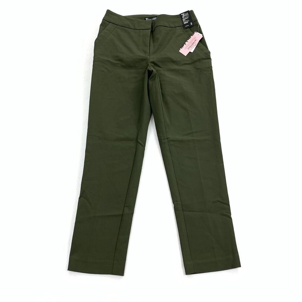 NWT $60 7th Avenue Design Studio NY&Co Modern Fit High Waist Ankle Pants 2 Green